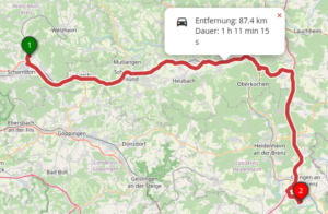 Route zum TC Burgberg