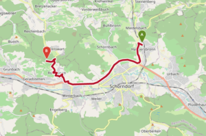 Route von Haubersbronn nach Hösslinswart