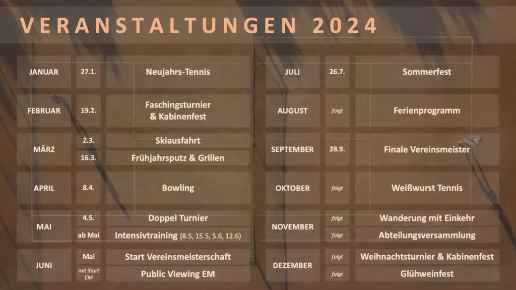 Veranstaltungen 2024 Tennis-Haubersbronn