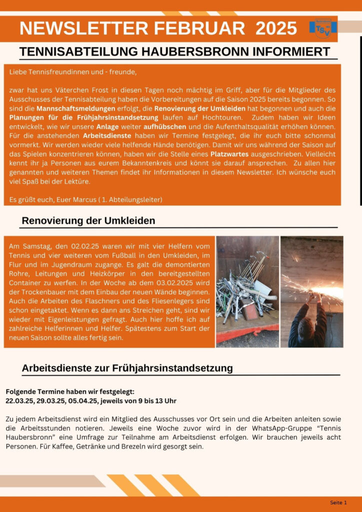 Newsletter Februar 2025 Seite 1